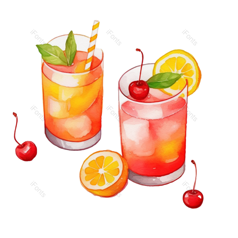 夏天图片,甜品元素,设计元素PNG,玻璃杯免抠素材